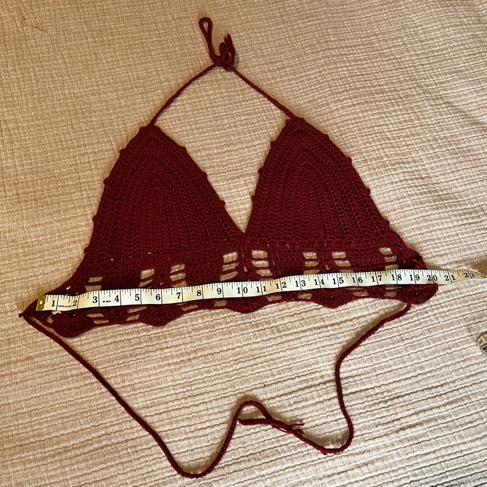 💫 Handmade red crochet halter top - Picture 12 of 12